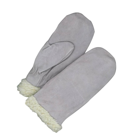 Bdg Lined Split Cowhide Mitt, L, PR 50-9-1549PL-K